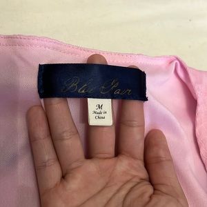 Blue Rain Wrap Dress V Neck Flutter Sleeve Pink Floral Print Women’s Medium